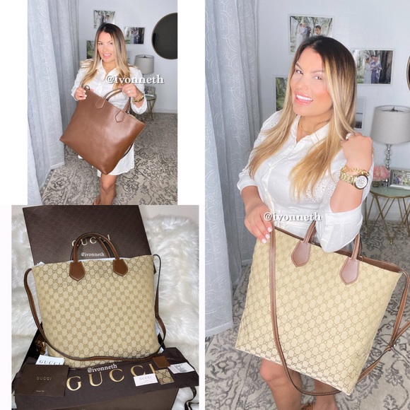 Gucci Handbags - BIG TOTE 💯 Gucci Ramble Reversible Leather and